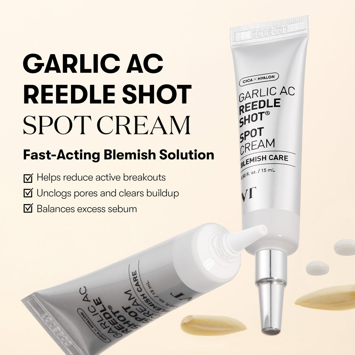 VT Cosmetics Garlic AC Reedle Spot Cream 15ml - official product image 3