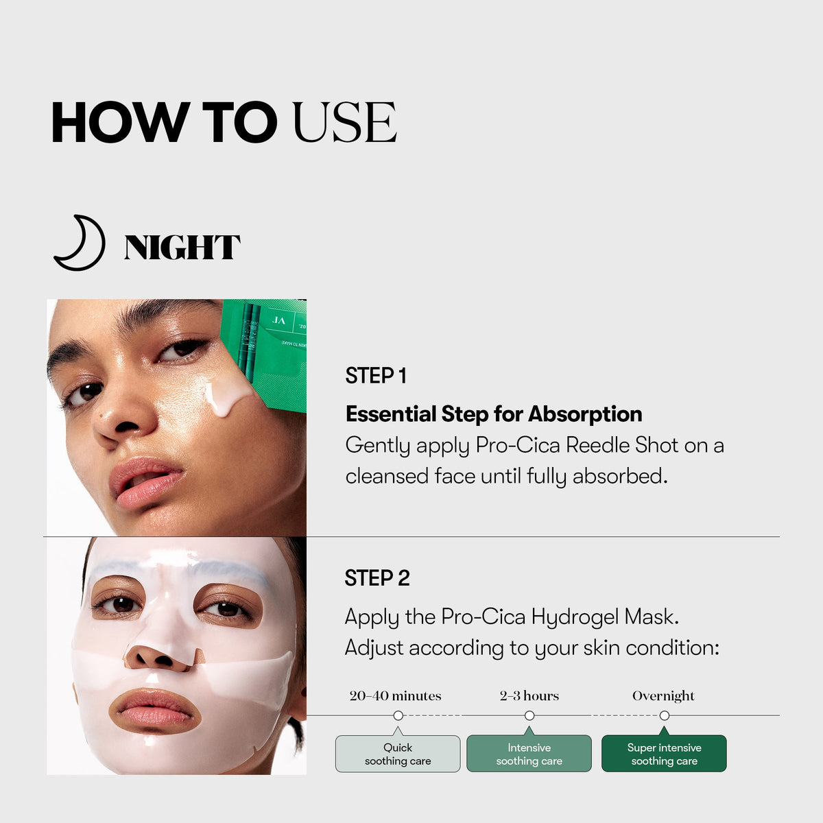 VT Cosmetics PRO CICA Reedle Shot 100 2STEP Hydrogel Mask 4ea - official product image 5