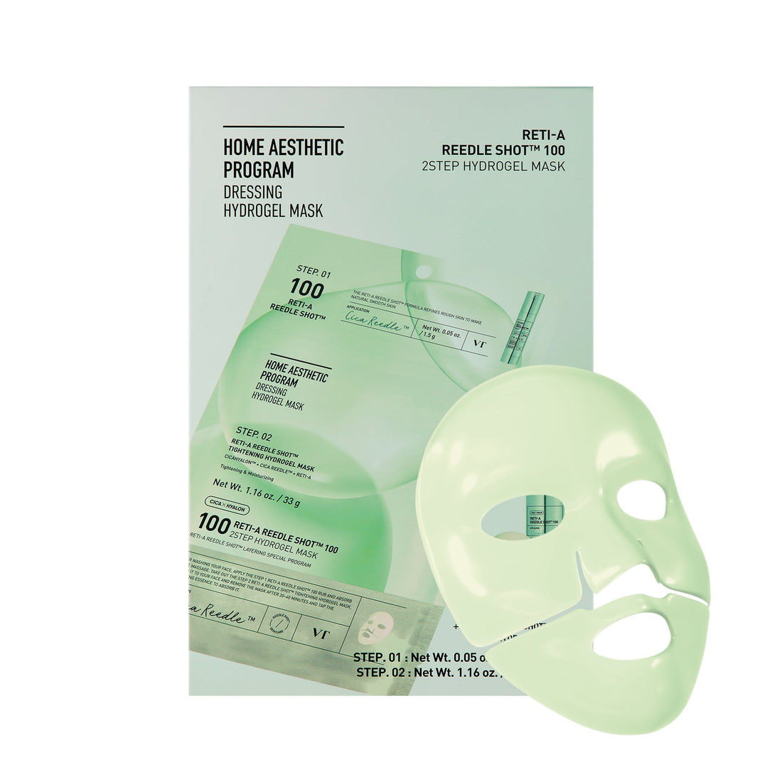 VT Cosmetics RETI-A Reedle Shot 100 2STEP Hydrogel Mask 4ea - official product image 2