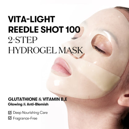 VT Cosmetics VITA-LIGHT Reedle Shot 100 2STEP Hydrogel Mask - official product image 4